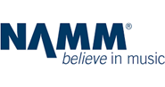 graphic, the NAMM logo with the text 'NAMM, believe in music'