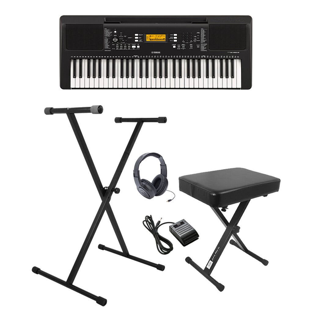 Yamaha PSRE363 61 Key Keyboard Beginner Bundle