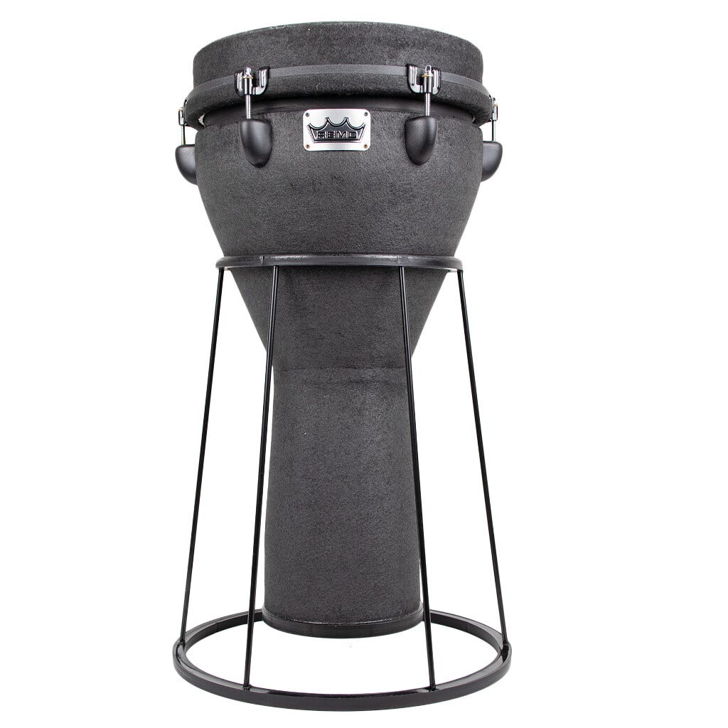 Remo Mondo DJ 0012 BE 12 Key Tuned Djembe Black Earth w Stand