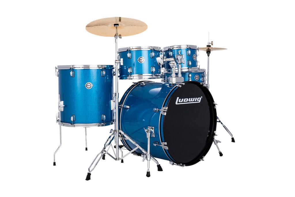 Blue sparkle clearance drum set